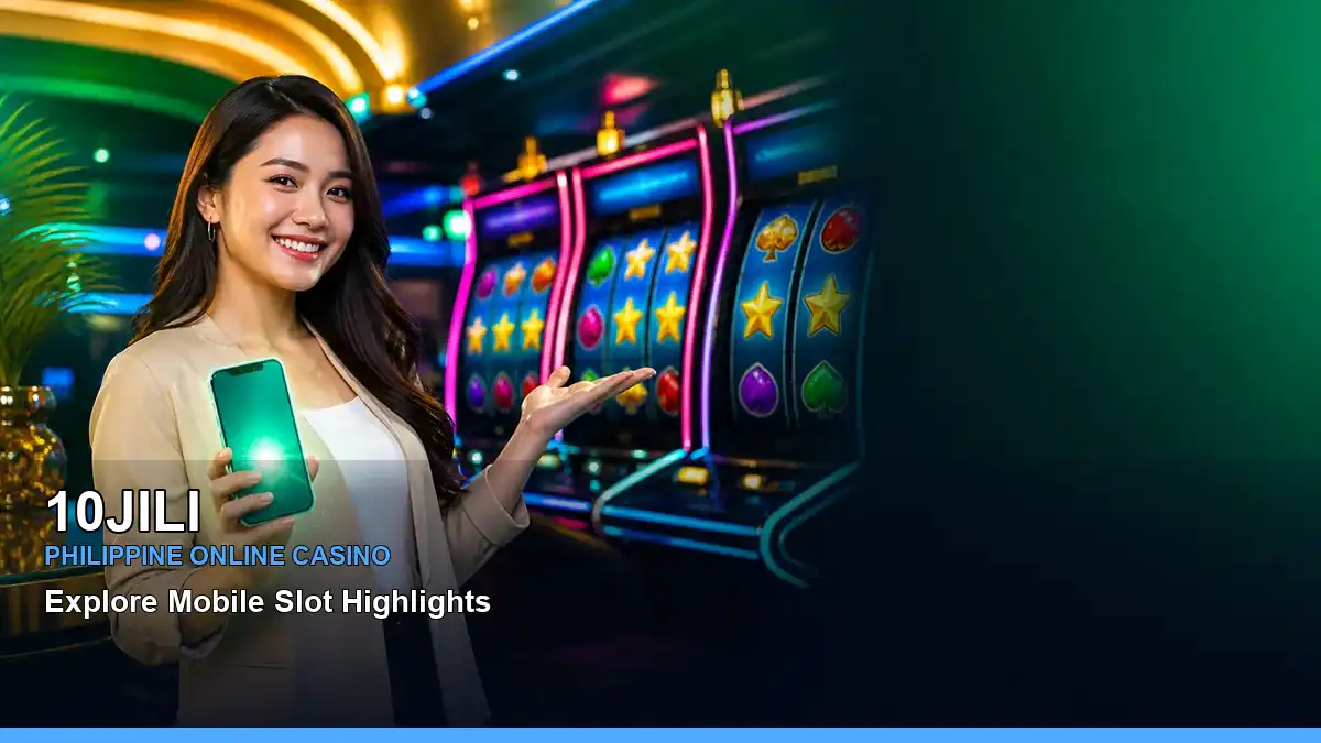 10JILI first-deposit rewards guide featuring an adult Filipina casino host in a bright premium composition, second view